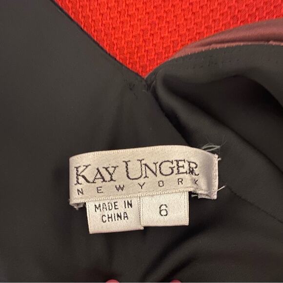 Kay Unger Witchy Whimsigoth Dark Merlot Jeweled Silk Velvet Cocktail Dress (6) - Picture 9 of 10